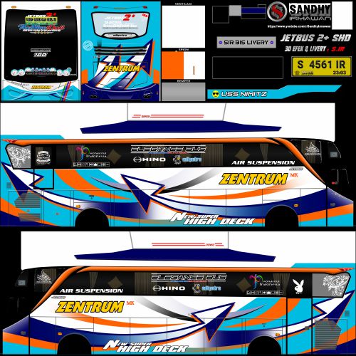 Mod & Livery Bussid Zentrum JB2+ SHD The Blue Devil