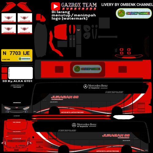 Livery Bussid Juragan 99 JB3 Sigle Glass