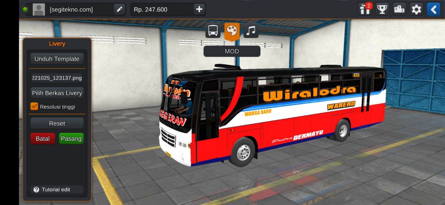 Mod & Livery Bussid Warga Baru Panorama 3