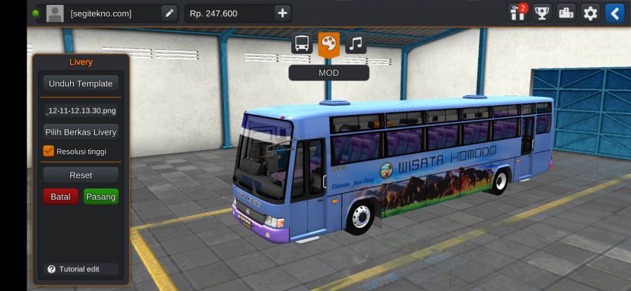 Mod & Livery Bussid Wisata Komodo Bus Jadul
