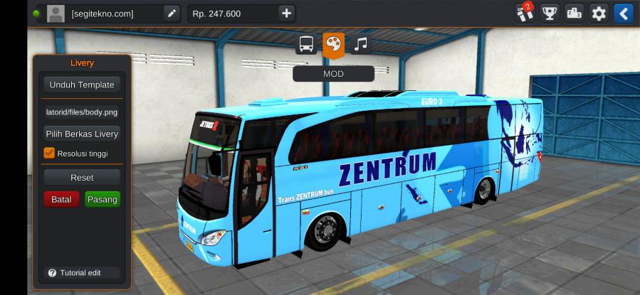 Mod & Livery Bussid Zentrum HD