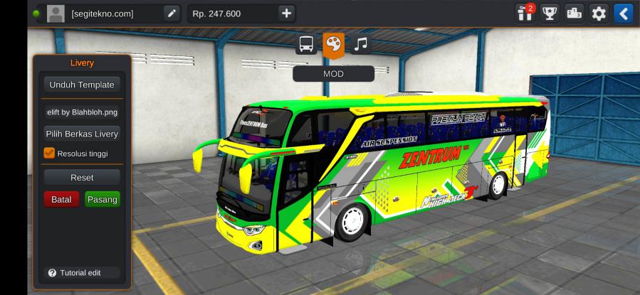 Mod & Livery Bussid Zentrum JB3+ Facelift