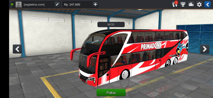 Mod & Livery Bussid Skylander Primadona SDD