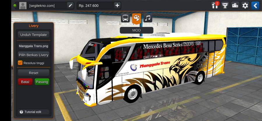 Mod & Livery Bussid Skylander Manggala Trans