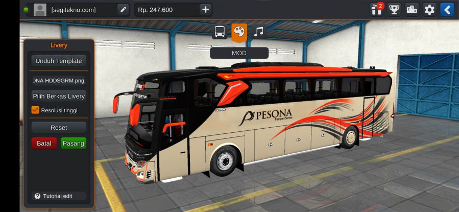 Mod & Livery Bussid Pesona HDD SG