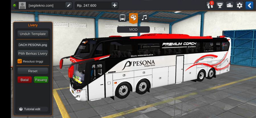 Mod & Livery Bussid Pesona Quad Axle Coach