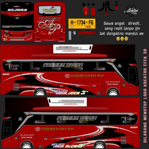 Mod & Livery Bussid Sindoro Satria Mas JBHD Ori