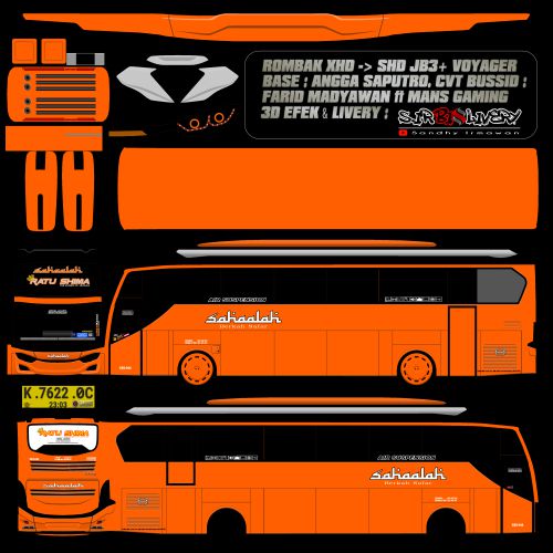 Mod & Livery Bussid Sahaalah JB3+ SHD Ratu Shima