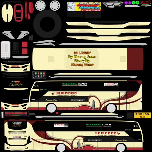 Download Mod & Livery Bussid Sembodo JB3 HDD Hino RK