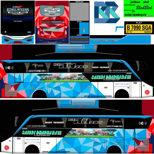 Download Mod & Livery Bussid Safari Dharma Raya SHD Ori