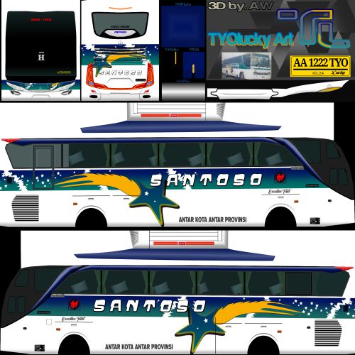 Mod & Livery Bussid Santoso SHD Ori