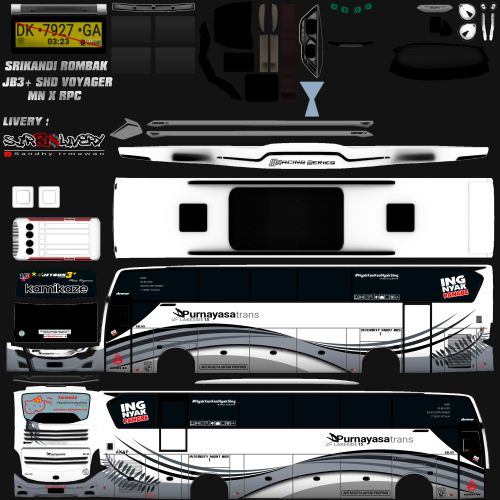 Mod & Livery Bussid Purnayasa Srikandi Rombak JB3+ Voyager