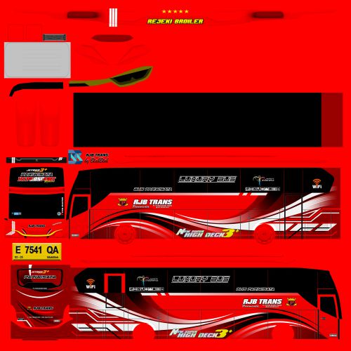 Mod & Livery Bussid RJB Trans XHD Rombak Hypersport