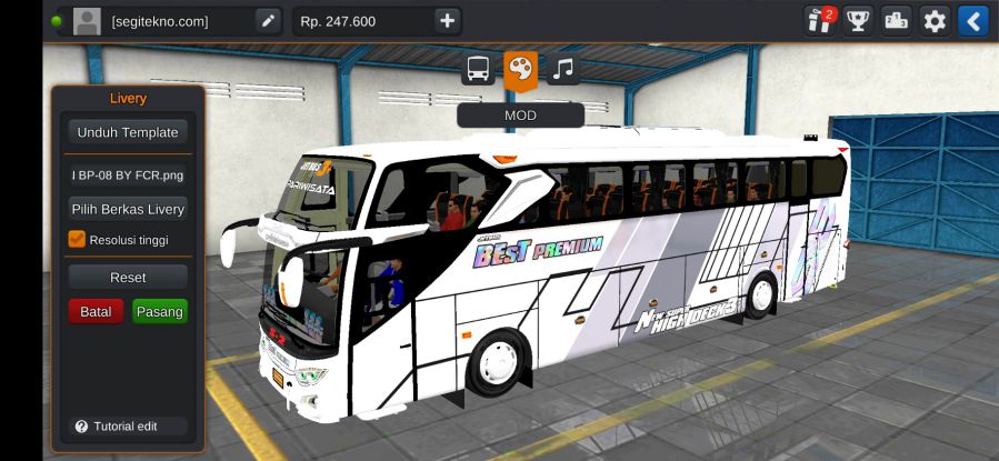Mod & Livery Bussid Best Premium JB3+ Voyager Hino