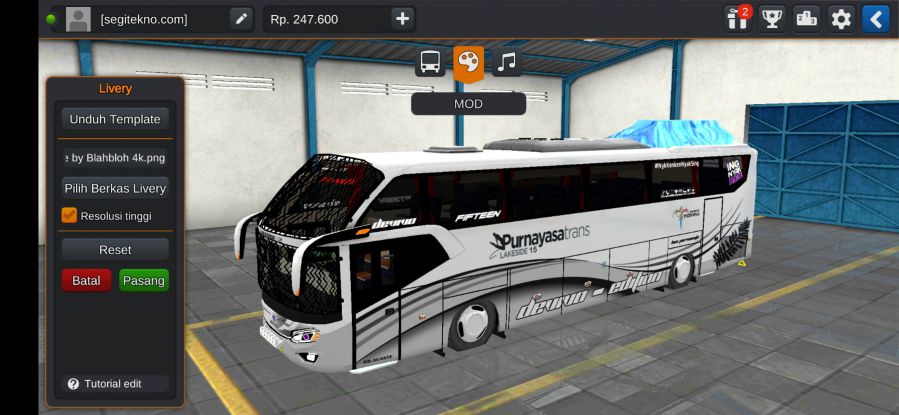Mod & Livery Bussid Purnayasa Avante HDD