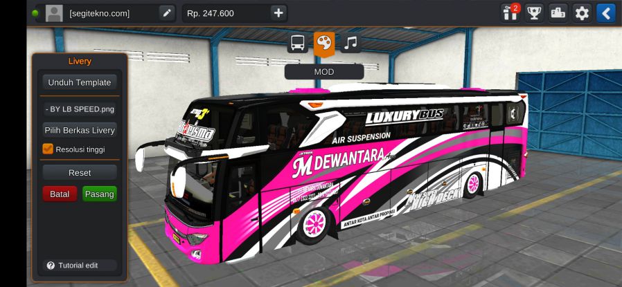 Mod & Livery Bussid M Dewantara Ayu JB3 Hino