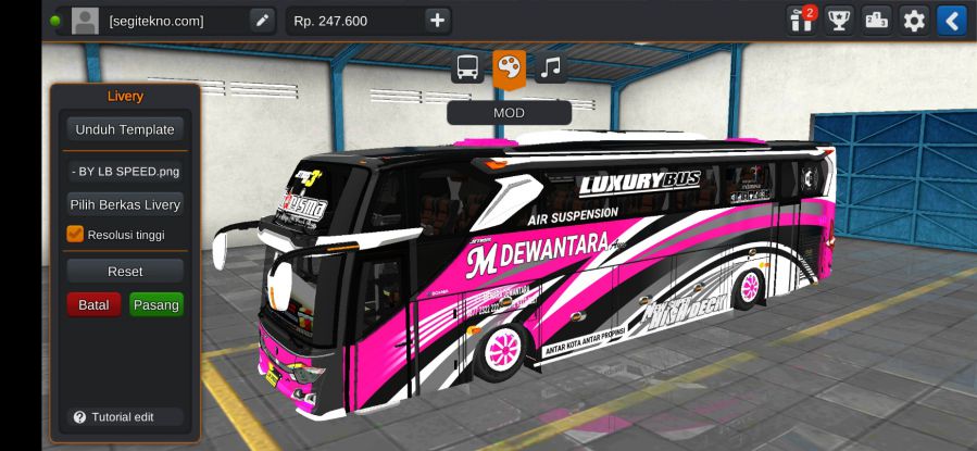 Mod & Livery Bussid M Dewantara Ayu JB3 Scania
