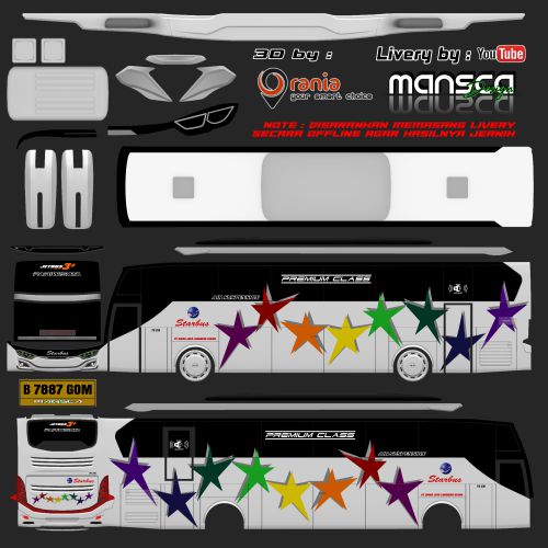 Mod & Livery Bussid Starbus XHD Rombak JB3