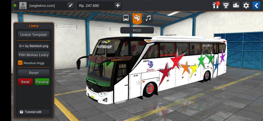 Mod & Livery Bussid Starbus JB3+ SHD Mercy