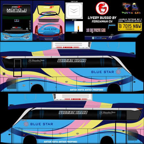 Livery Bussid Blue Star SHD Ori