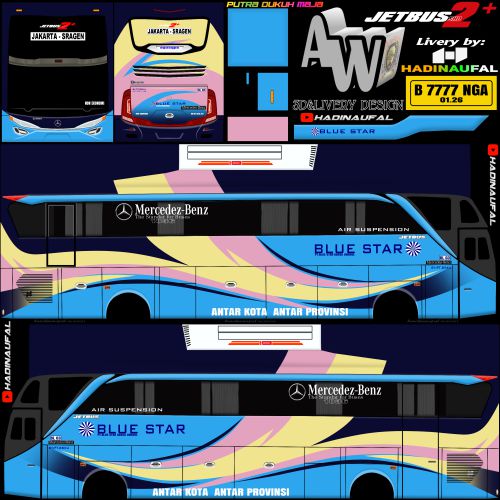 Livery Bussid Blue Star SHD