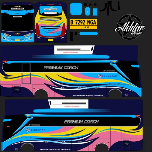 Livery Bussid Blue Star HD