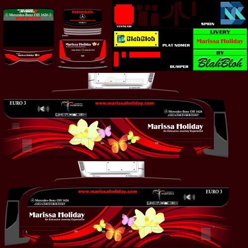 Livery Bussid Marissa Holiday HD Ori