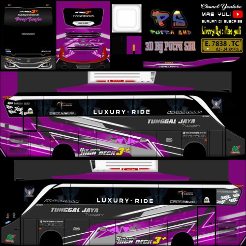 Livery Bussid Tunggal Jaya SHD Ori Deep Purple