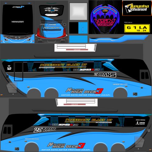 Livery Bussid 27 Trans SHD Tronton Blue