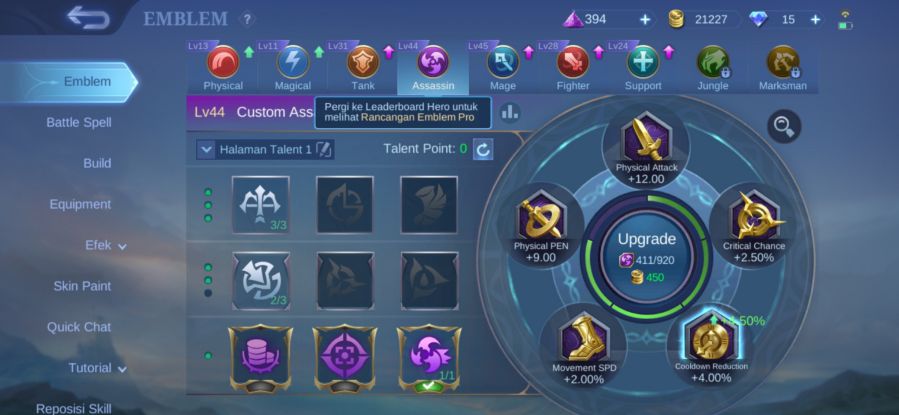 spekk emblem build mobile legends terbaik