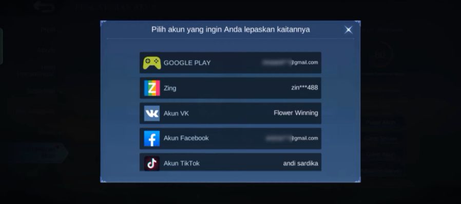 Cara Unbind Akun Facebook di Mobile Legends