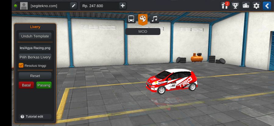 Download Mod Bussid Agya Balap