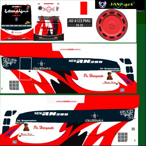 Bus HD PO. Haryanto Merah Putih