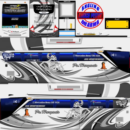 Download Livery Bussid Bus HD PO.Haryanto Wayangan