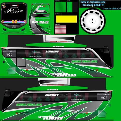 Download Livery Bussid Bus HD Tungga Jaya Hijau