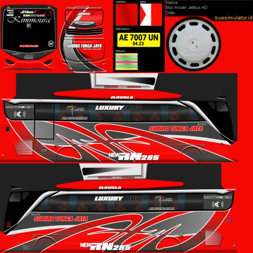 Bus HD PO. Tungga Jaya Merah