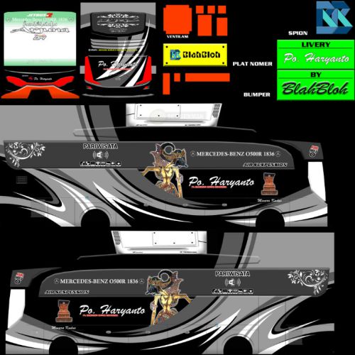 Download Livery Bussid Bus HD PO. Haryanto Arjuna