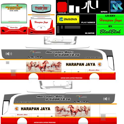 Download Livery Bussid Bus HD Harapan Jaya