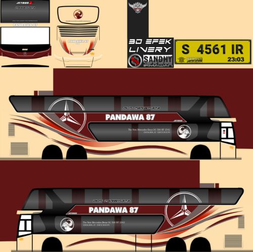 Download Livery Bussid Bus SDD Pandawa 87