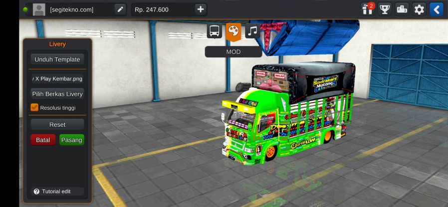Tampilan Mod Bussid Truck Samudra Nusantara 