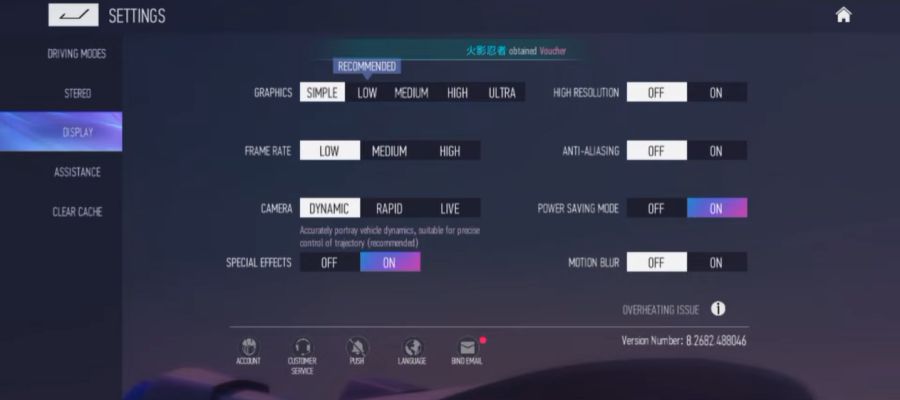Setting Grafik Ace Racer