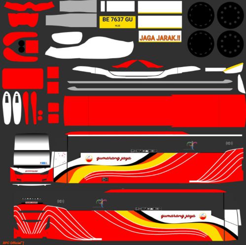 Download Livery & Mod Bussid Gumarang Jaya SR2 Scania
