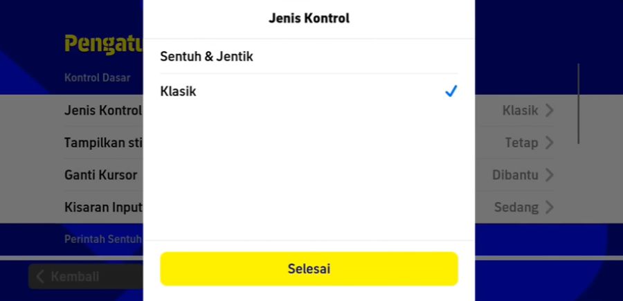 Setting Kontrol eFootball 2023 Mobile