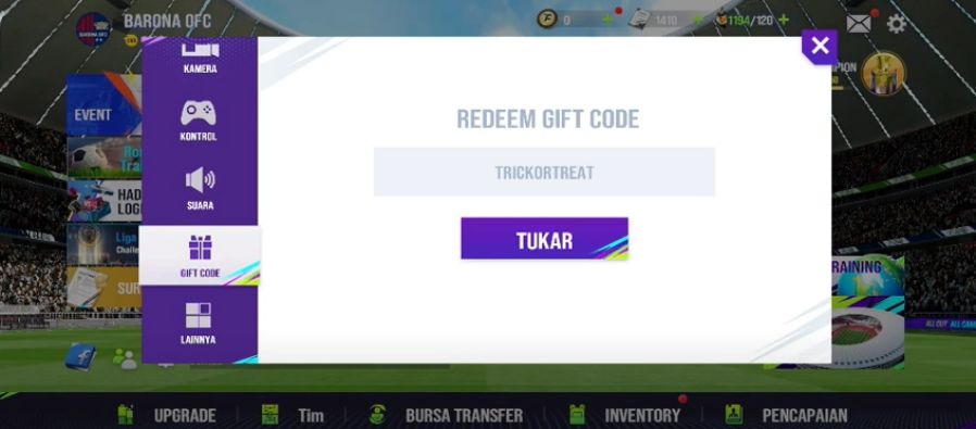 Cara Menukarkan Gift Code Total Football