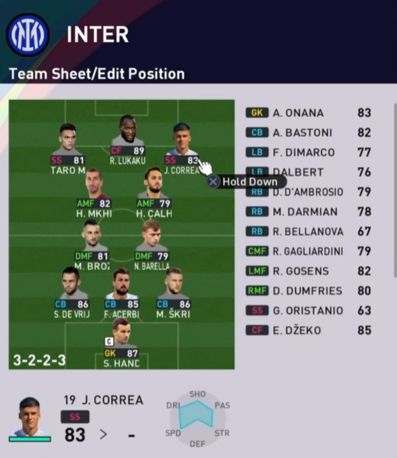Formasi 3 Bek PES