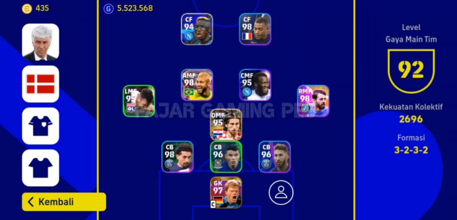Formasi 3 Bek Terbaik eFootball Mobile