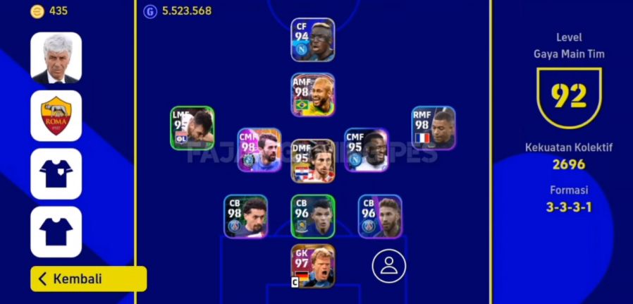 Formasi 3 Bek Terkuat untuk eFootball Mobile