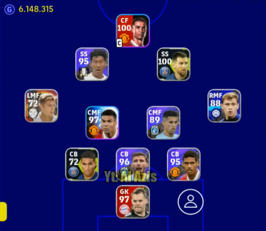 Formasi Tiki Taka 3 Bek eFootball Mobile