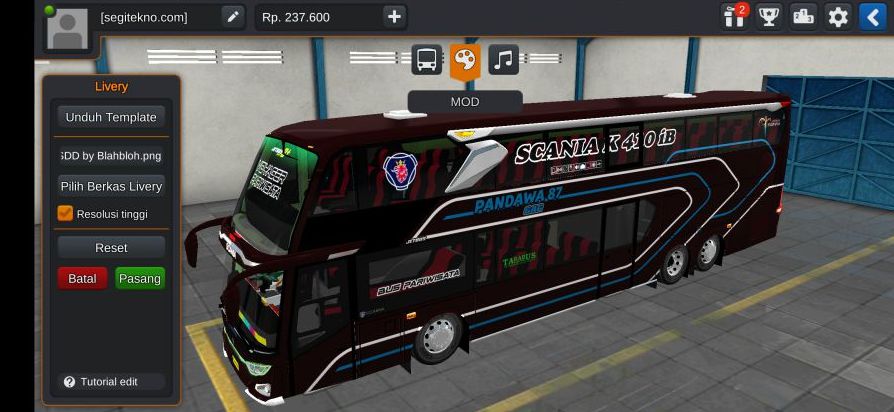Mod Bussid Pandawa 87 SDD Jetbus 3+ Voyager