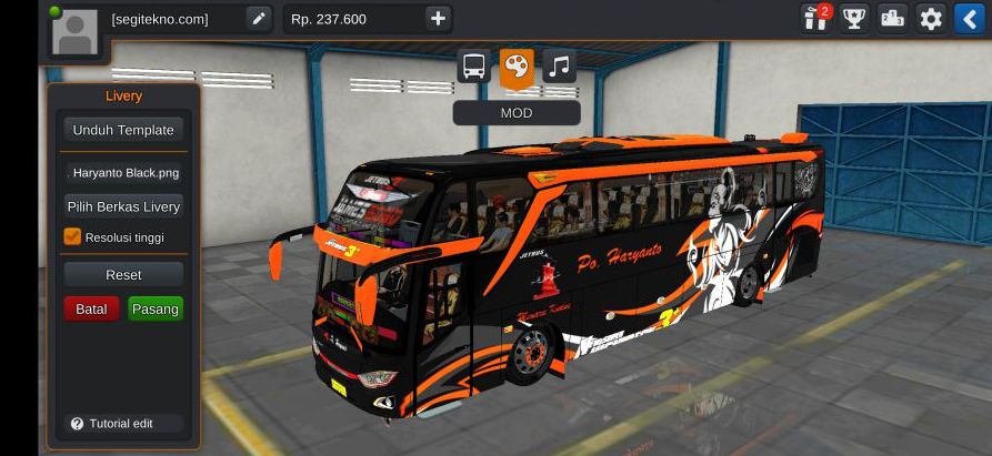 Mod Bussid PO Haryanto HD Full Anim